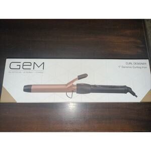 NIB Gem 1” Ceramic Curling Iron Curl Designer